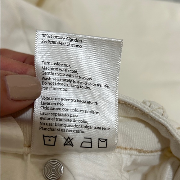 RISEN JEANS WOMENS CREAM WIDE LEG CUFFED JEANS Sz 7/28 - Picture 11 of 12